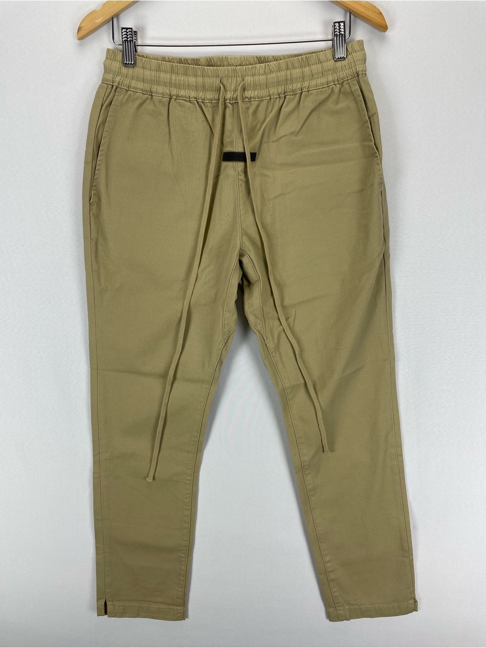 Essentials Fear Of God Jogger Pants Men’s Small Tan Drawstring Cotton Canvas